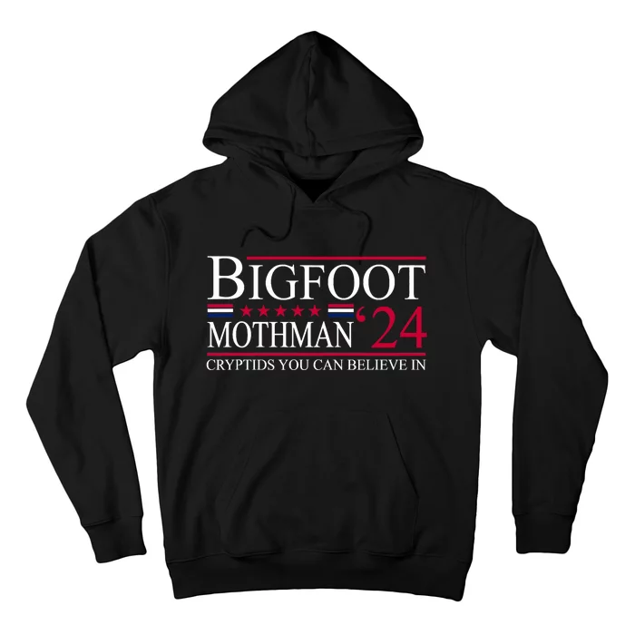 Bigfoot Mothman 2024 President Election Funny Vote Bigfoot Hoodie