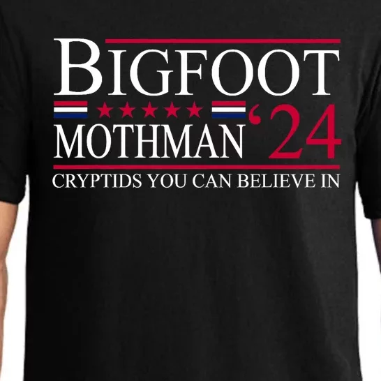 Bigfoot Mothman 2024 President Election Funny Vote Bigfoot Pajama Set