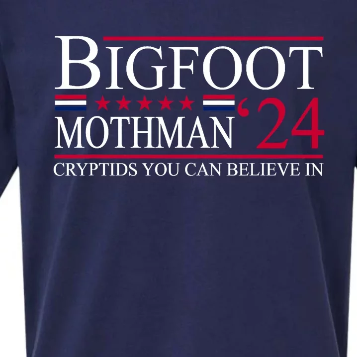 Bigfoot Mothman 2024 President Election Funny Vote Bigfoot Sueded Cloud Jersey T-Shirt