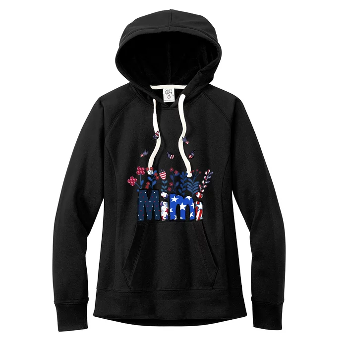 Butterflies Mimi 4th Of July Happy Usa Independence Christm Great Gift Women's Fleece Hoodie