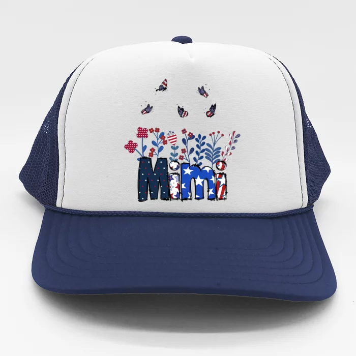 Butterflies Mimi 4th Of July Happy Usa Independence Christm Great Gift Trucker Hat