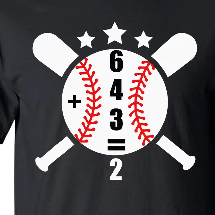 Baseball Math 6 4 3 2 Double Play Cute Softball Game Tall T-Shirt