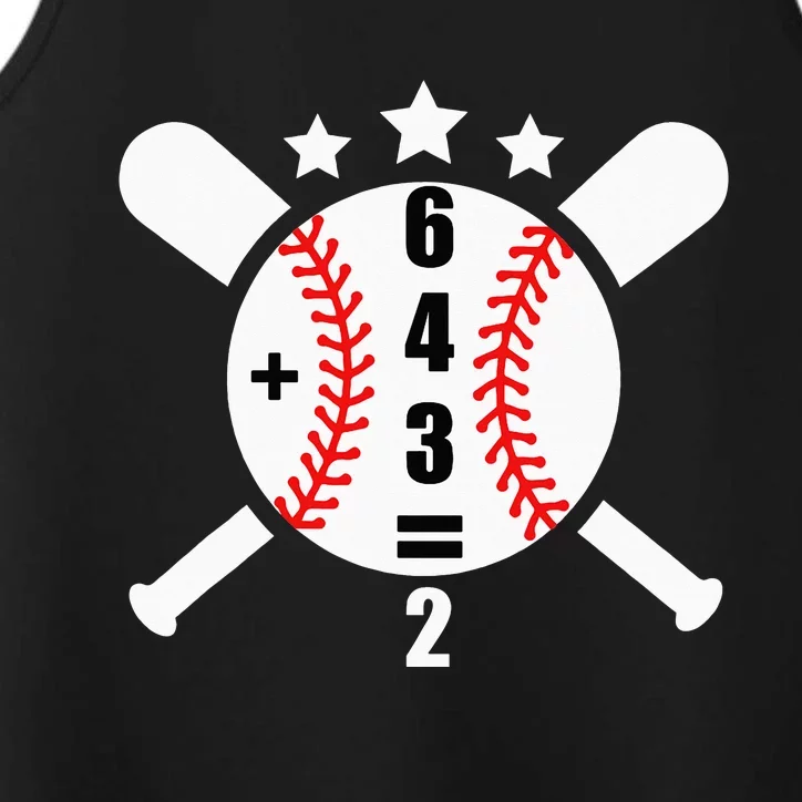 Baseball Math 6 4 3 2 Double Play Cute Softball Game Performance Tank