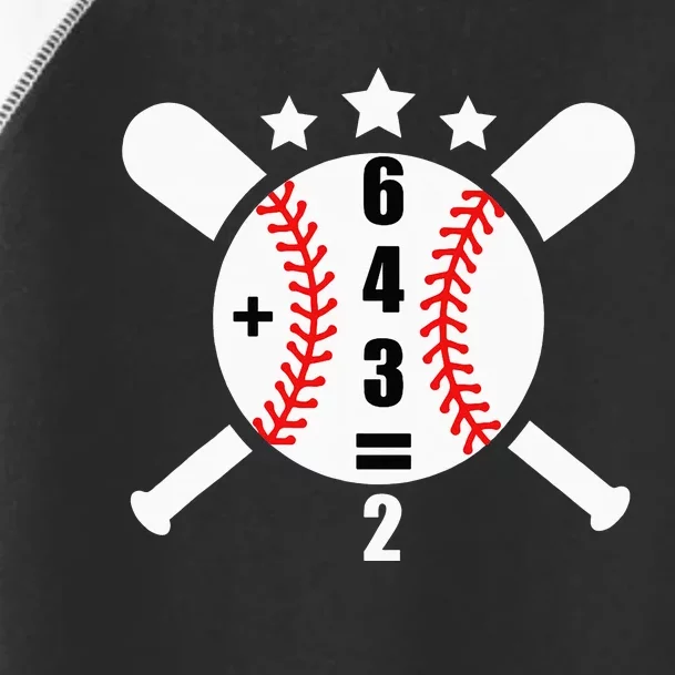 Baseball Math 6 4 3 2 Double Play Cute Softball Game Toddler Fine Jersey T-Shirt