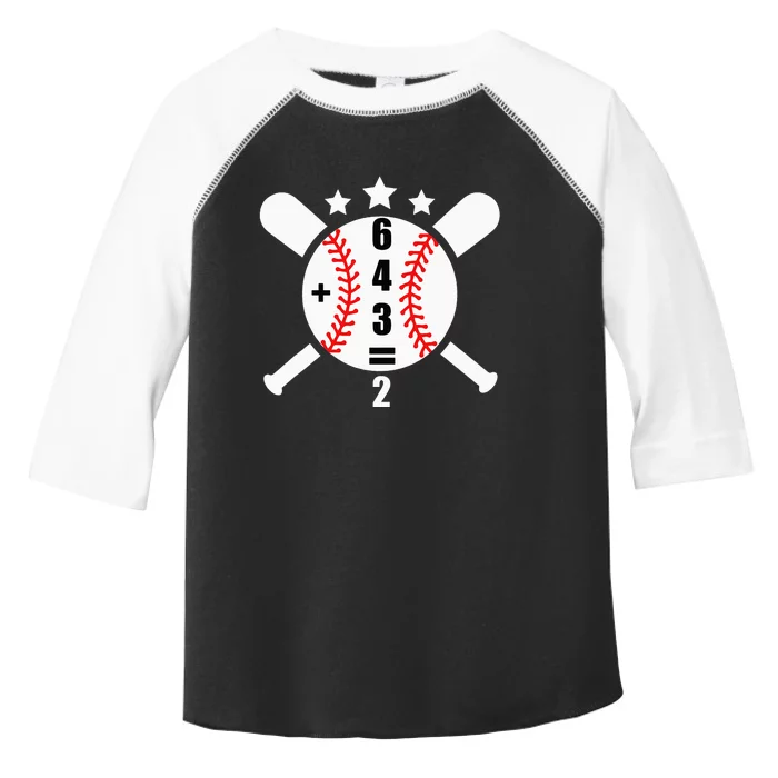 Baseball Math 6 4 3 2 Double Play Cute Softball Game Toddler Fine Jersey T-Shirt