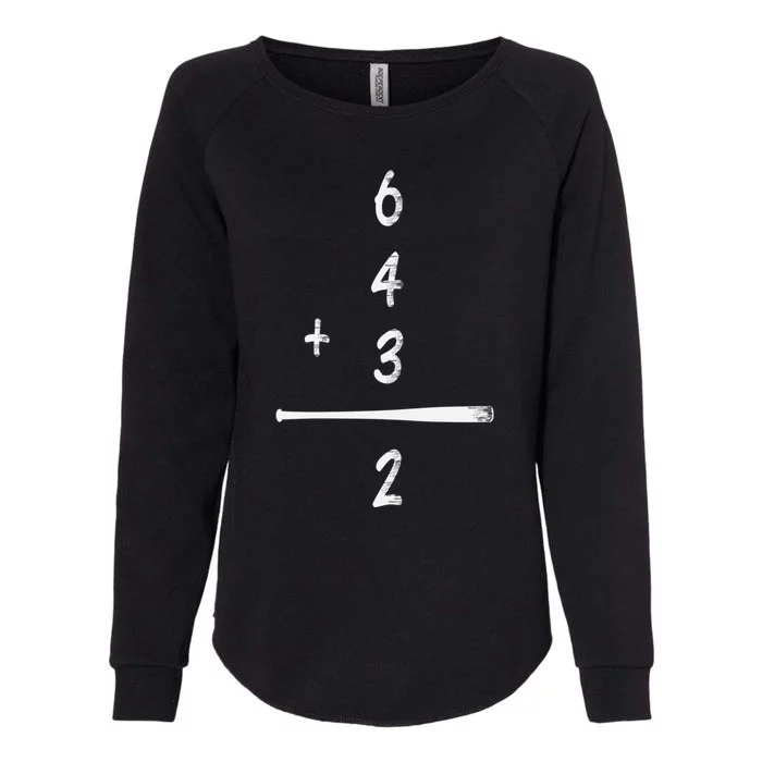 Baseball Math 6 4 3 2 Double Play Cute Gift Softball Game Gift Womens California Wash Sweatshirt