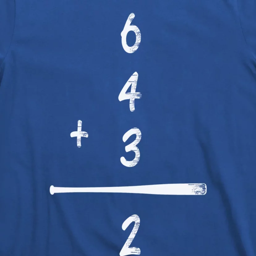 Baseball Math 6 4 3 2 Double Play Cute Gift Softball Game Gift T-Shirt