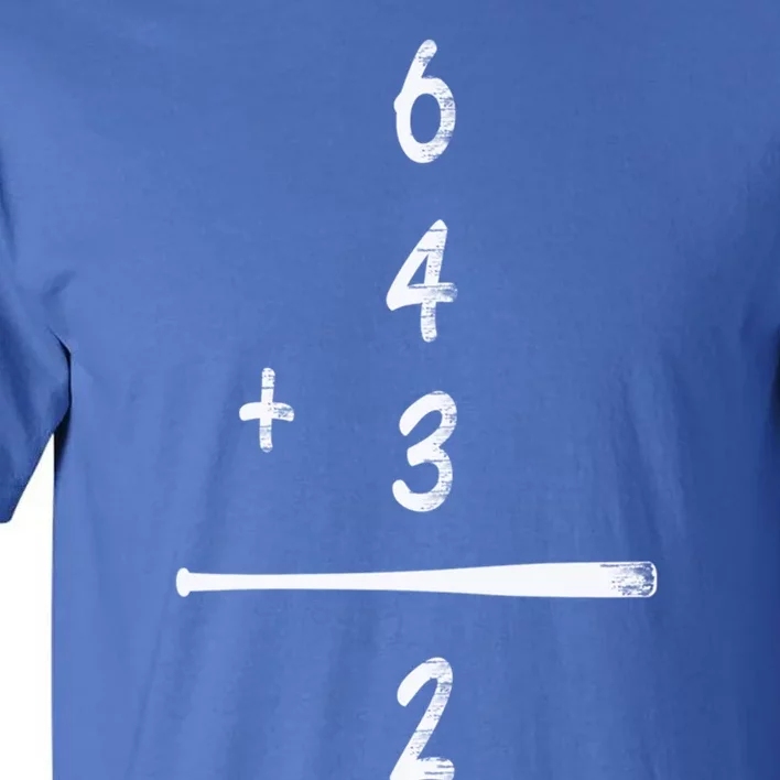 Baseball Math 6 4 3 2 Double Play Cute Gift Softball Game Gift Tall T-Shirt