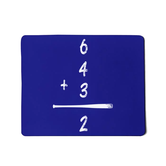 Baseball Math 6 4 3 2 Double Play Cute Gift Softball Game Gift Mousepad