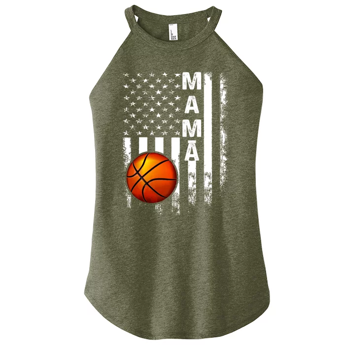 Basketball Mama American Flag Vintage Christmas Xmas Gift Women’s Perfect Tri Rocker Tank