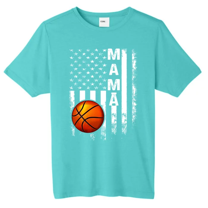 Basketball Mama American Flag Vintage Christmas Xmas Gift ChromaSoft Performance T-Shirt