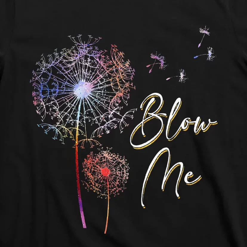 Blow Me A Dandelion Plant White Design T-Shirt