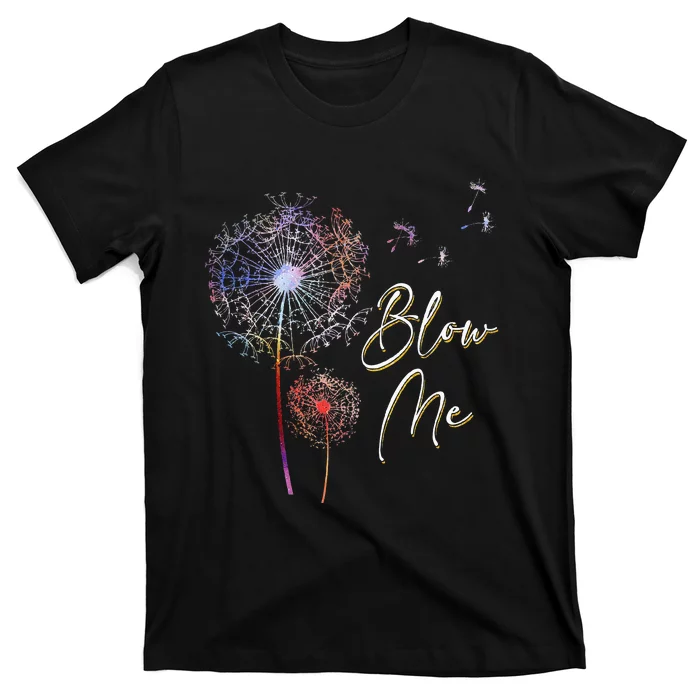 Blow Me A Dandelion Plant White Design T-Shirt