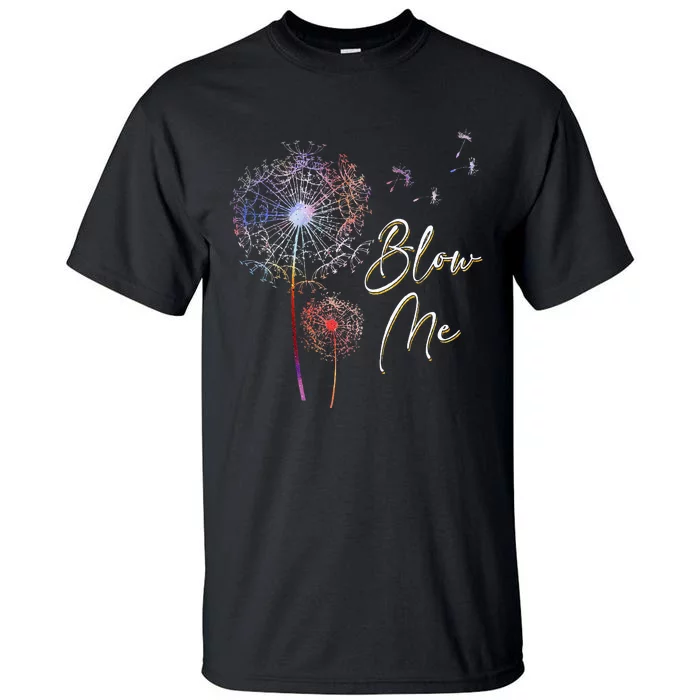 Blow Me A Dandelion Plant White Design Tall T-Shirt