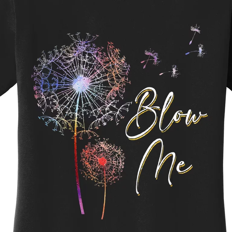 Blow Me A Dandelion Plant White Design Women's T-Shirt