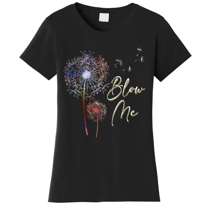 Blow Me A Dandelion Plant White Design Women's T-Shirt