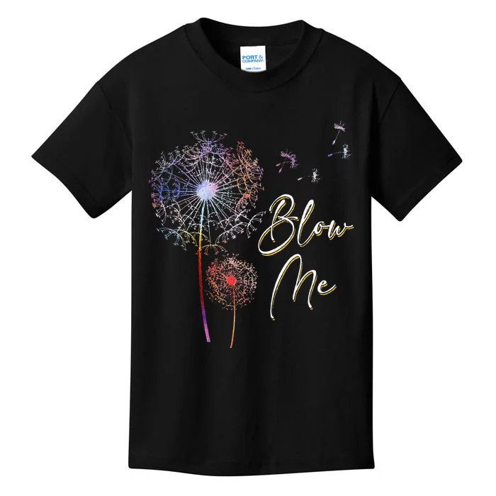 Blow Me A Dandelion Plant White Design Kids T-Shirt