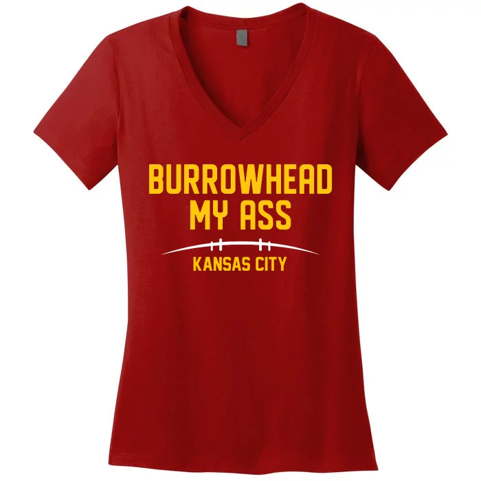 Burrowhead My Ass Funny Kansas City Women's V-Neck T-Shirt