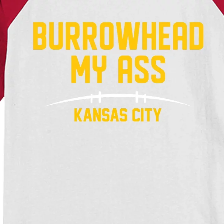 Burrowhead My Ass Funny Kansas City Kids Colorblock Raglan Jersey