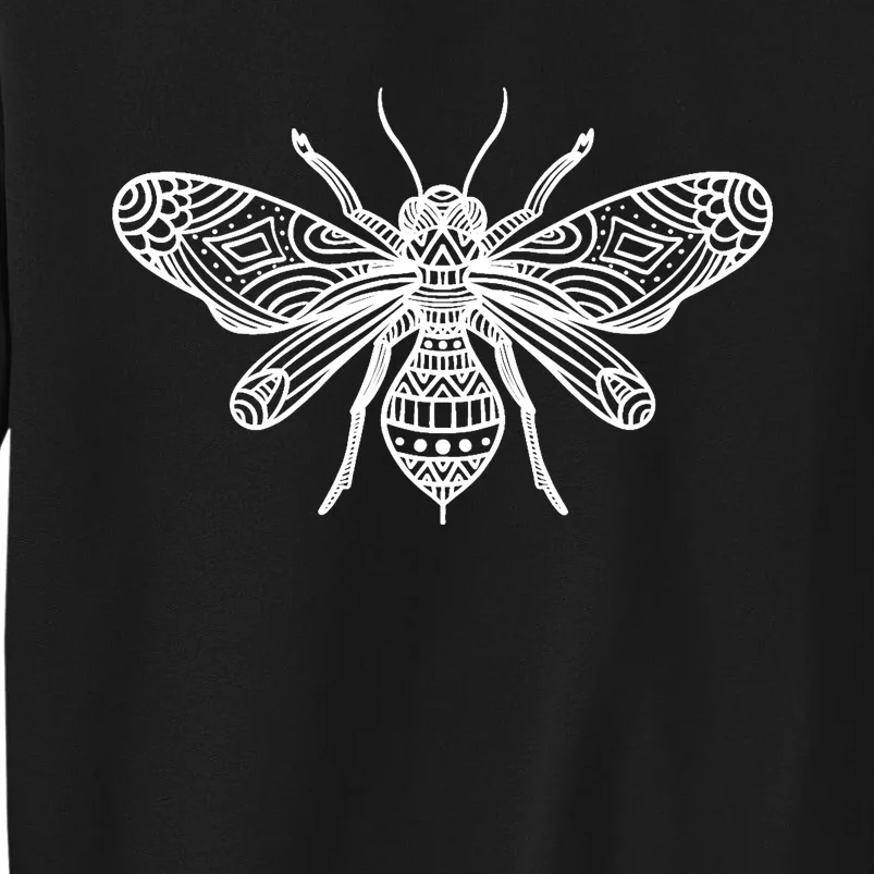 Bee Mandala Art Pattern Insect Beekeeper Gift Tall Sweatshirt