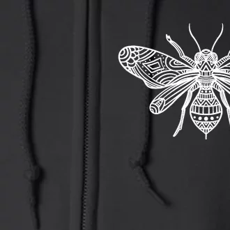 Bee Mandala Art Pattern Insect Beekeeper Gift Full Zip Hoodie