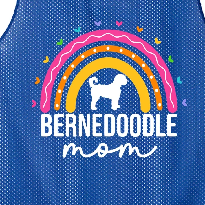 Bernedoodle Mom Adults Bernedoodle Dog Mom Rainbow Great Gift Mesh Reversible Basketball Jersey Tank