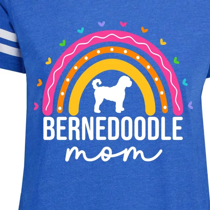 Bernedoodle Mom Adults Bernedoodle Dog Mom Rainbow Great Gift Enza Ladies Jersey Football T-Shirt