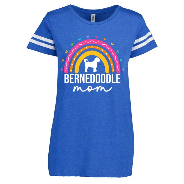 Bernedoodle Mom Adults Bernedoodle Dog Mom Rainbow Great Gift Enza Ladies Jersey Football T-Shirt