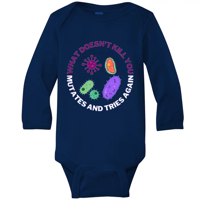 bacteria mutates and tries again Baby Long Sleeve Bodysuit