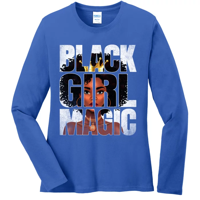 Black Magic Afro Juneteenth African American Gift Ladies Long Sleeve Shirt