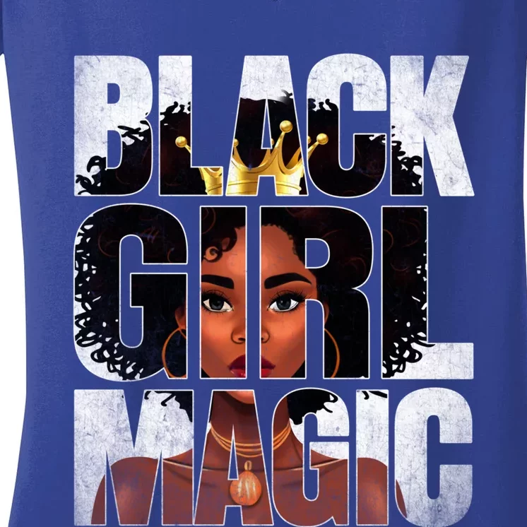 Black Magic Afro Juneteenth African American Gift Women's V-Neck T-Shirt