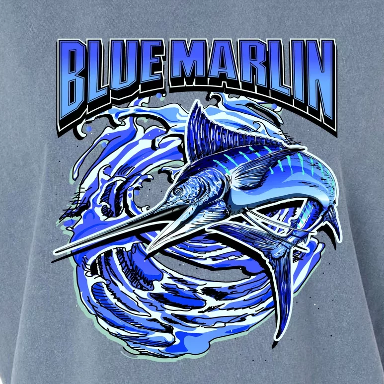 Blue Marlin Action Shot Fishing Garment-Dyed Women's Muscle Tee