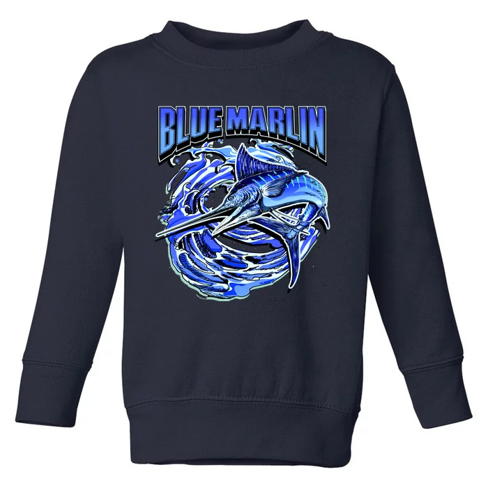 Blue Marlin Action Shot Fishing Toddler Sweatshirt