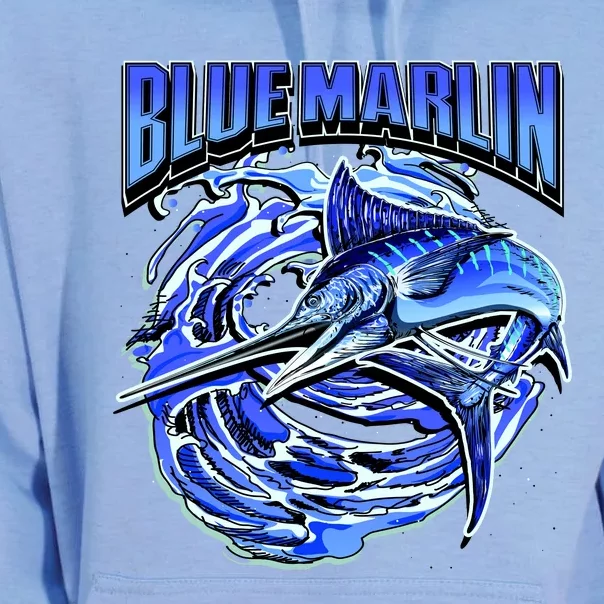 Blue Marlin Action Shot Fishing Unisex Surf Hoodie