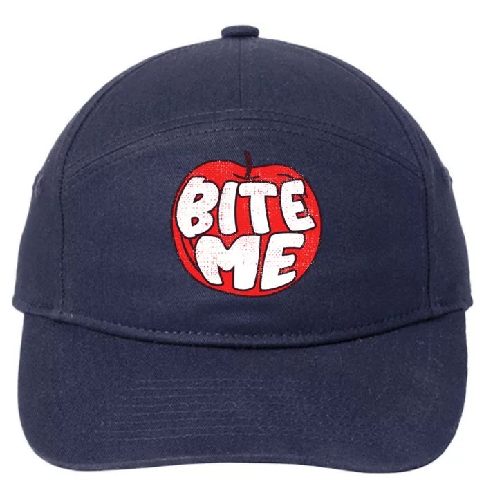 Bite Me Apple Fruit Lover Gift 7-Panel Snapback Hat