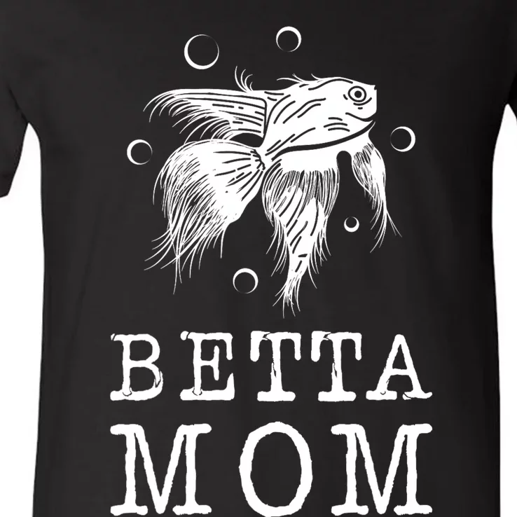 Betta Mom Aquarium Water Fish Breeder Mommy Mother Top Betta V-Neck T-Shirt