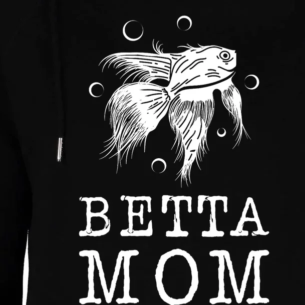 Betta Mom Aquarium Water Fish Breeder Mommy Mother Top Betta Womens Funnel Neck Pullover Hood