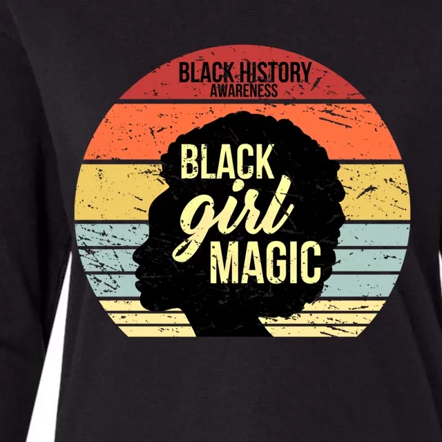 Black Magic Awareness Retro Black History Month Gift Womens Cotton Relaxed Long Sleeve T-Shirt