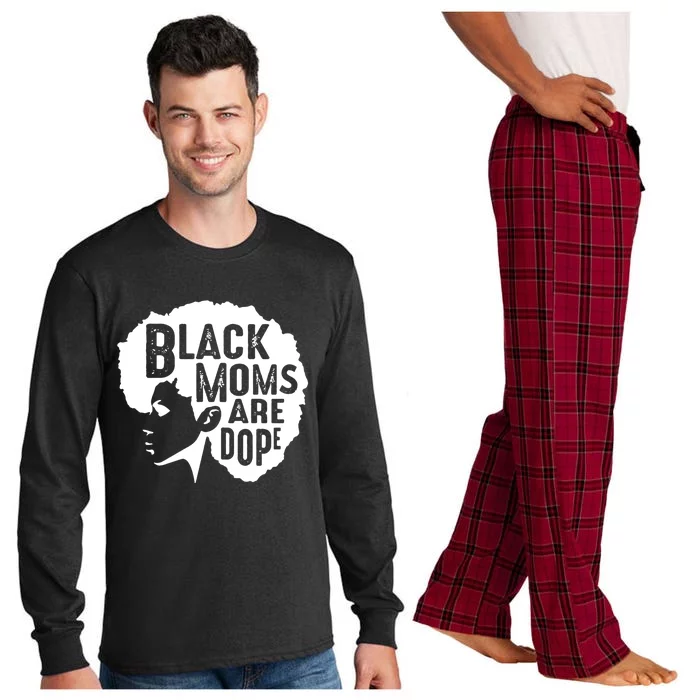 Black Moms Are Dope Funny Afro African American Mothers Day Gift Long Sleeve Pajama Set