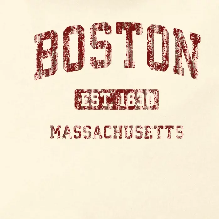 Boston Massachusetts Athletic Throwback Zip Tote Bag