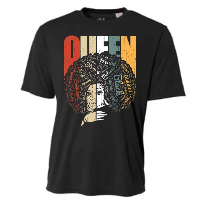 Black Magic Afro American Melanin Natural Hair Queen Gift Cooling Performance Crew T-Shirt