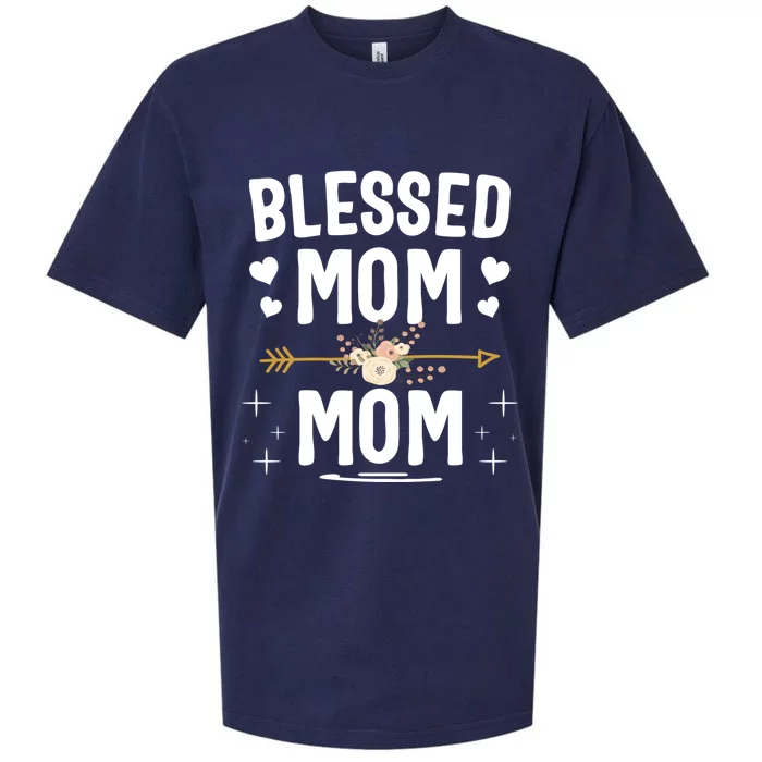 Blessed Mom And Mom Mothers Day Great Gift Sueded Cloud Jersey T-Shirt