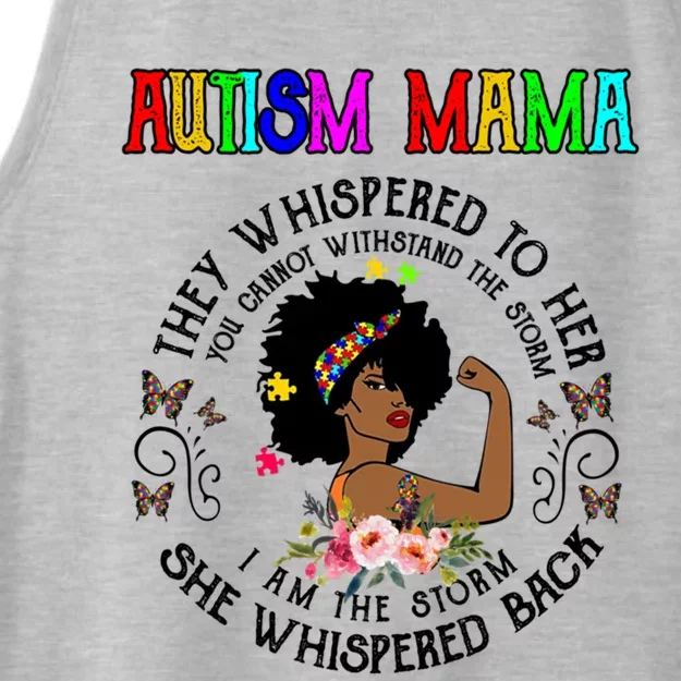 Black Mama Autism Awareness African American Meaningful Gift Ladies Tri-Blend Wicking Tank