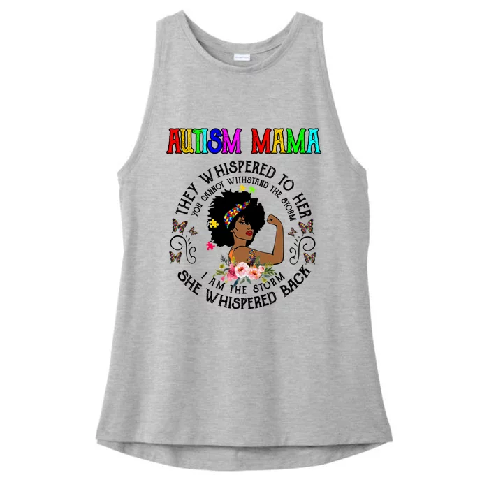 Black Mama Autism Awareness African American Meaningful Gift Ladies Tri-Blend Wicking Tank