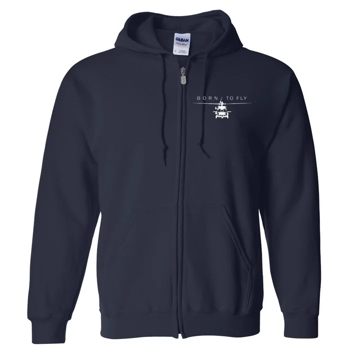 Blackhawk Military Aviation Apparel Helicopter Pilot Gift Full Zip Hoodie