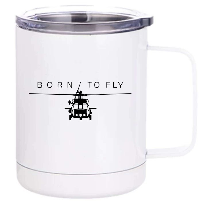 Blackhawk Military Aviation Apparel Helicopter Pilot Gift Front & Back 12oz Stainless Steel Tumbler Cup