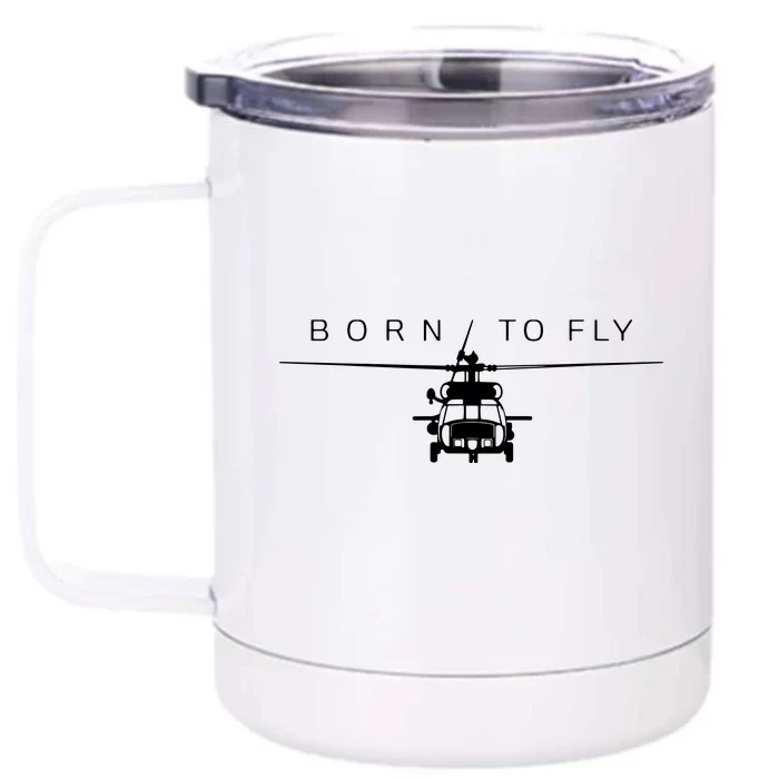 Blackhawk Military Aviation Apparel Helicopter Pilot Gift Front & Back 12oz Stainless Steel Tumbler Cup