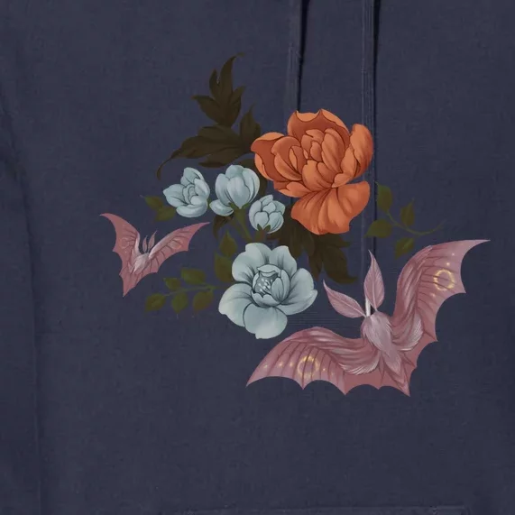 Botanical Moths And Night Flowers Premium Hoodie