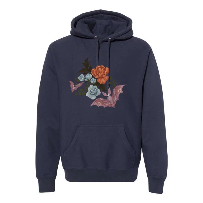 Botanical Moths And Night Flowers Premium Hoodie