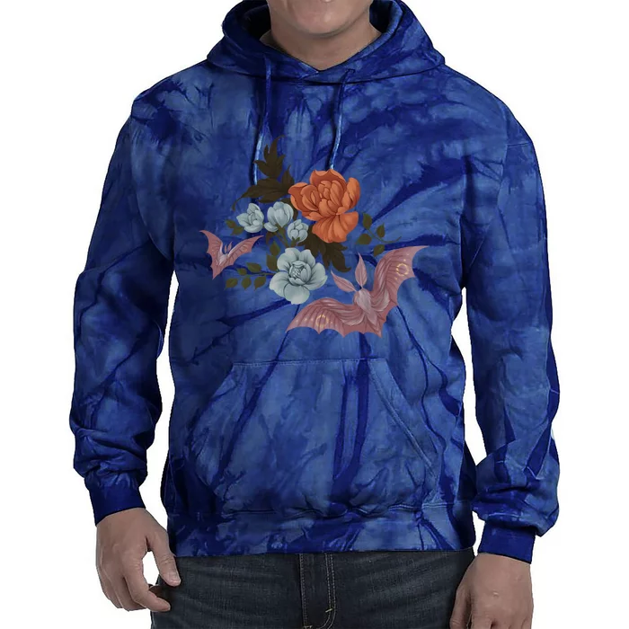 Botanical Moths And Night Flowers Tie Dye Hoodie